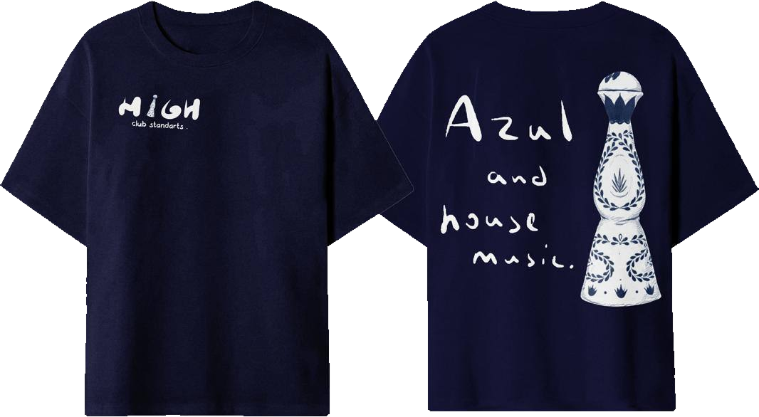 Синяя футболка Azul T-Shirt, вид спереди и сзади